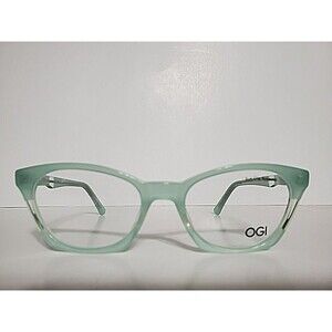 Womens OGI Seafoam Green Cat Eyeglasses Frames & Case 49-18-140 Japan Never Worn